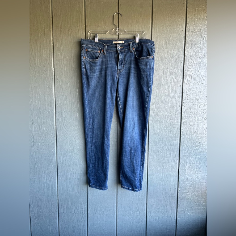 Levi’s Boyfriend Stretch Western Ankle Blue Jeans